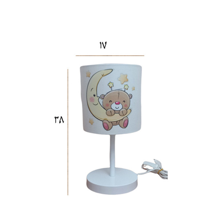 آباژور رومیزی کودک مدل خرس و ماه کد A-107W