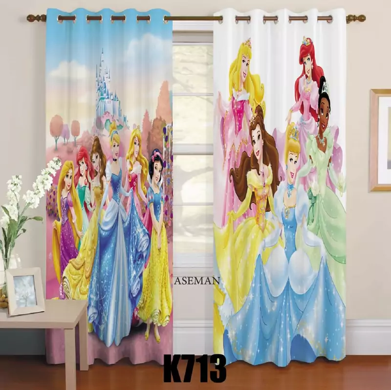پرده اتاق کودک طرح باربی کد k713