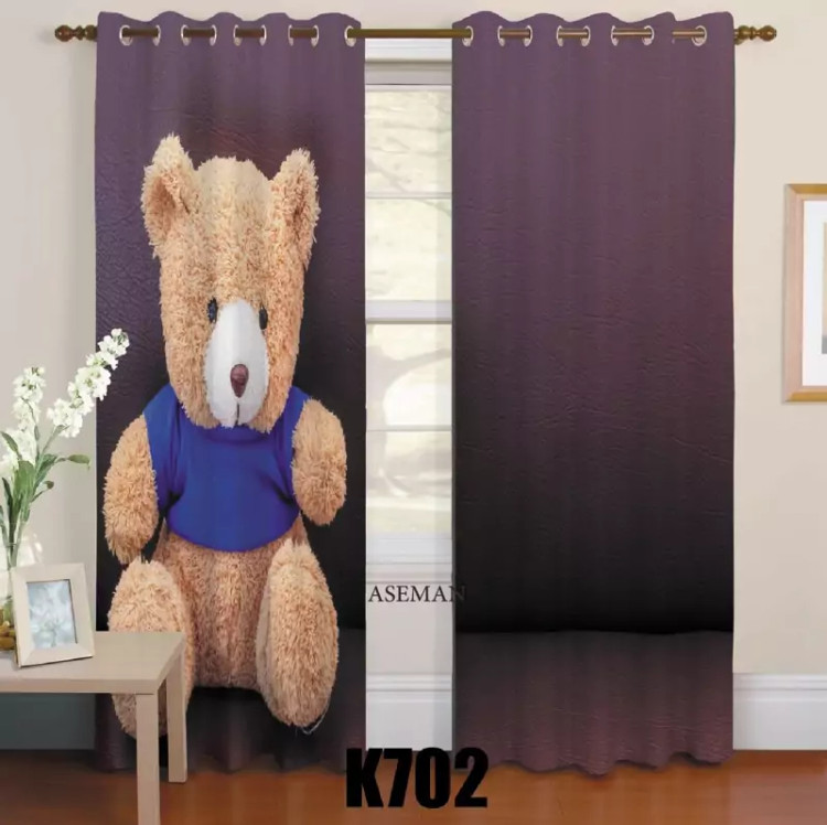 پرده اتاق کودک طرح خرس پشمالو کد k702