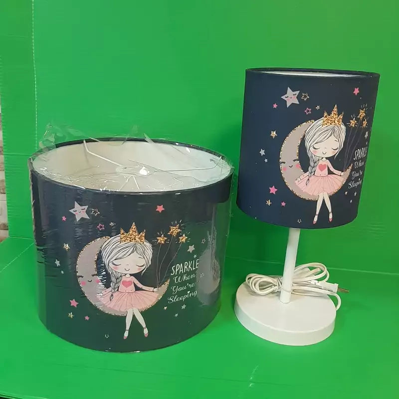 لوستر و آباژور اتاق کودک طرح دختر روی ماه