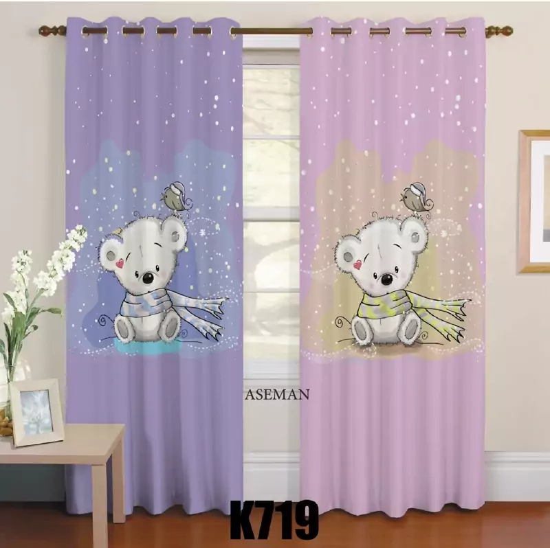 پرده اتاق کودک طرح فیل بادکنکی  کد k719