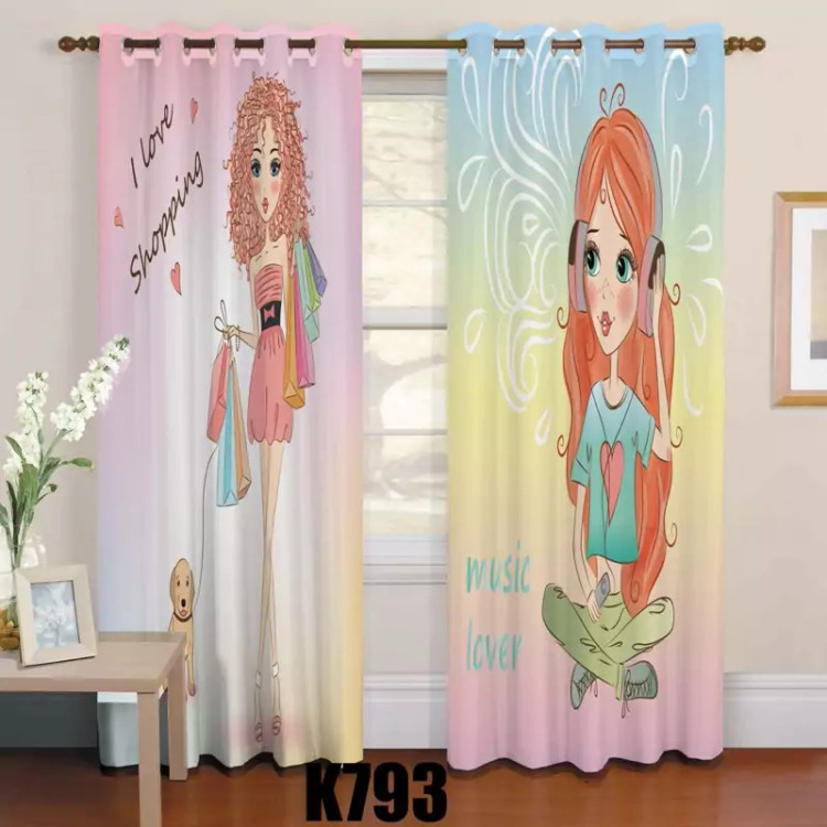 پرده اتاق کودک طرح دخترانه کد k792