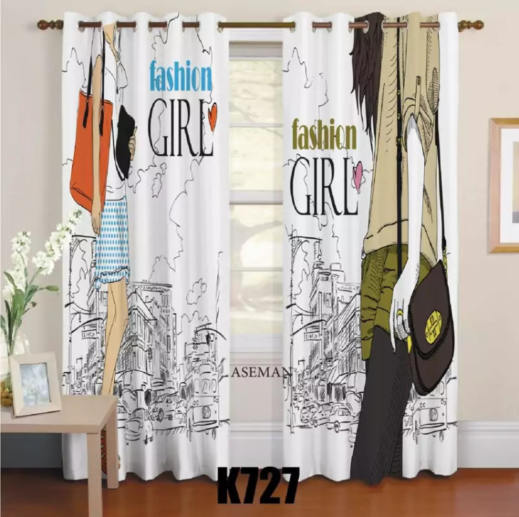 پرده اتاق کودک طرح دختران فشن کد k727