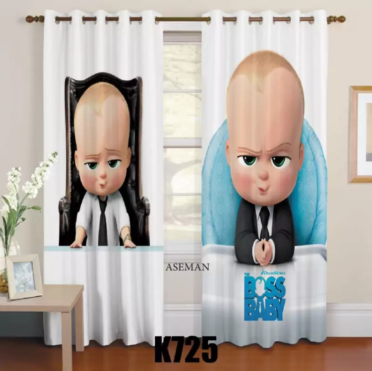 پرده اتاق کودک طرح بچه رییس کد k725