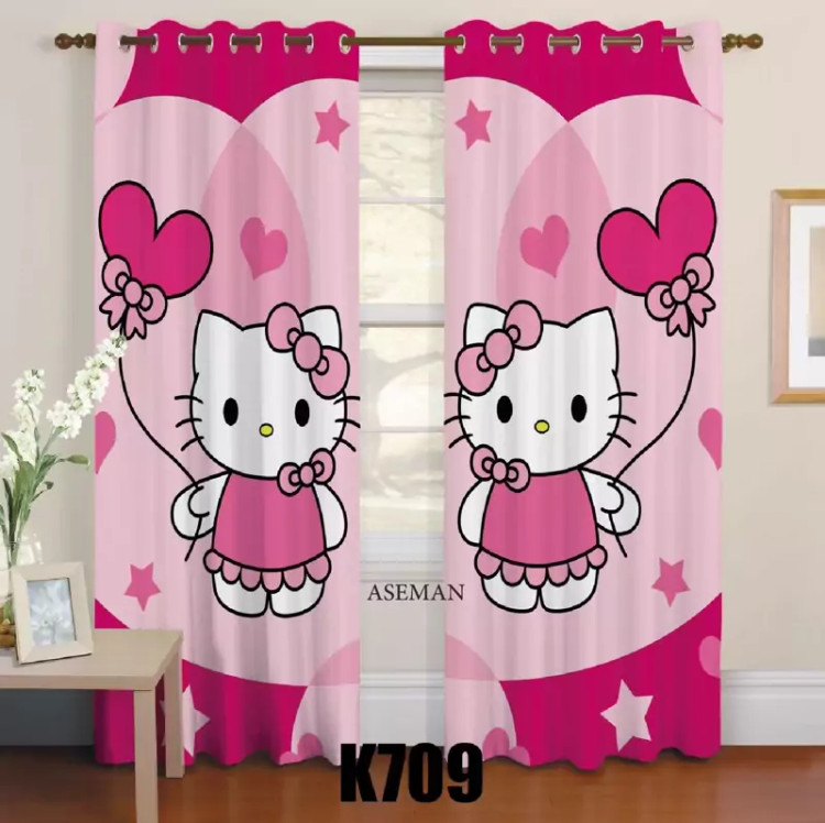 پرده اتاق کودک طرح کیتی کد k709