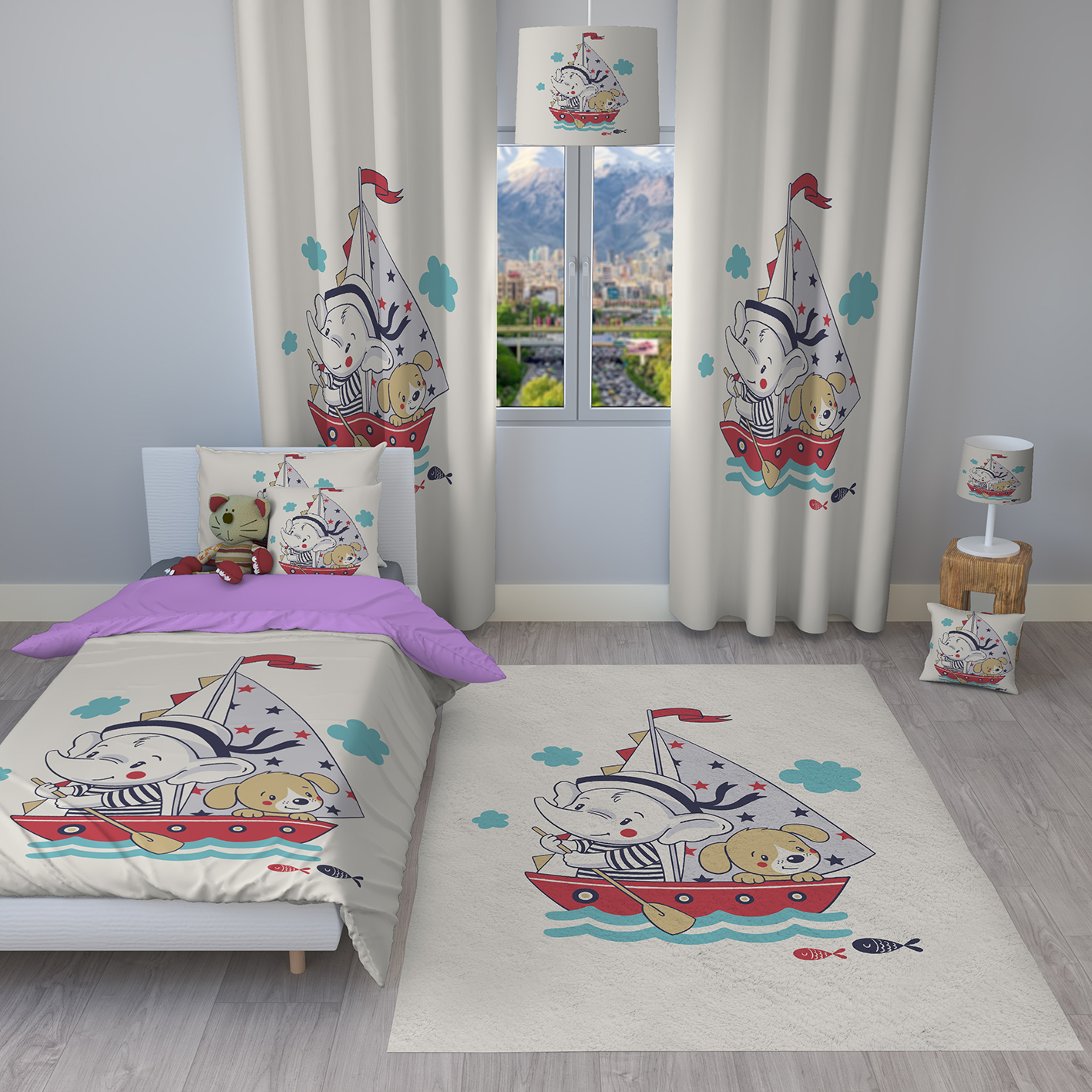 روتختی اتاق کودک طرح فیل ملوان