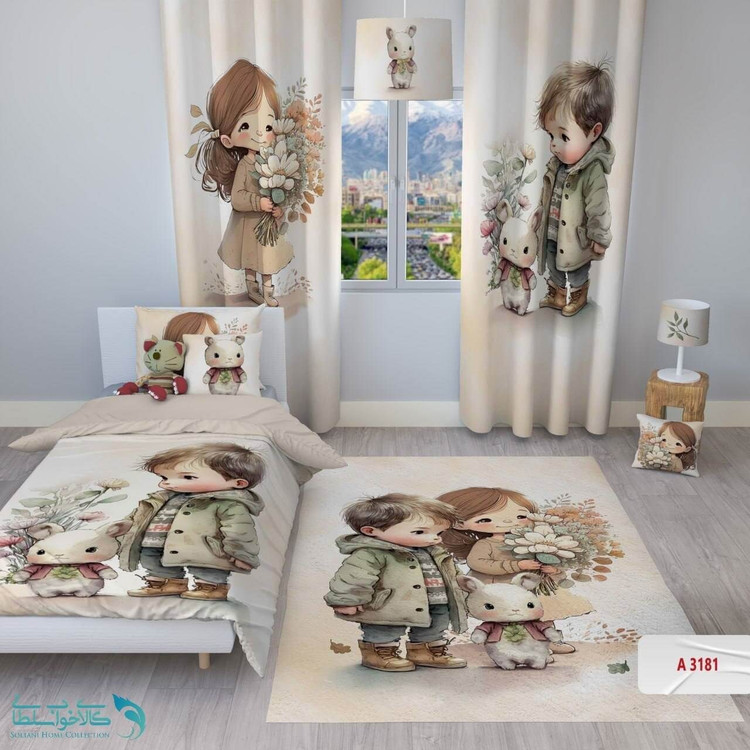 روتختی اتاق کودک طرح خواهر برادری دختر پسر عروسکی 2