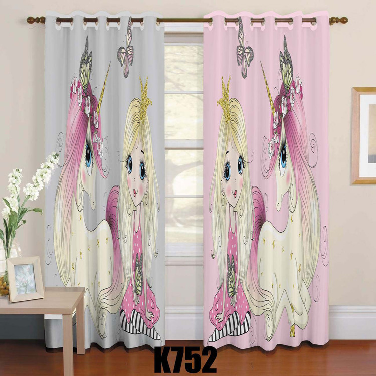 پرده اتاق کودک طرح تکشاخ کد K-752
