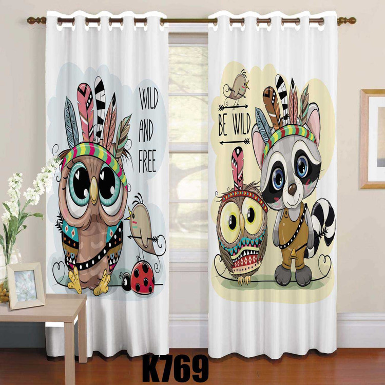 پرده اتاق کودک طرح جغد کد K-769