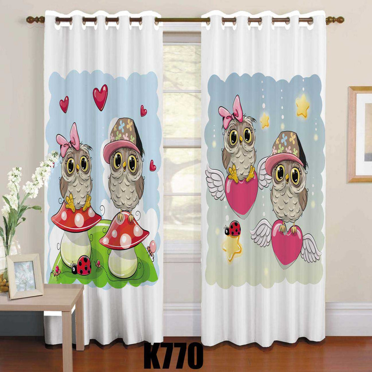 پرده اتاق کودک طرح جغد کد K-770