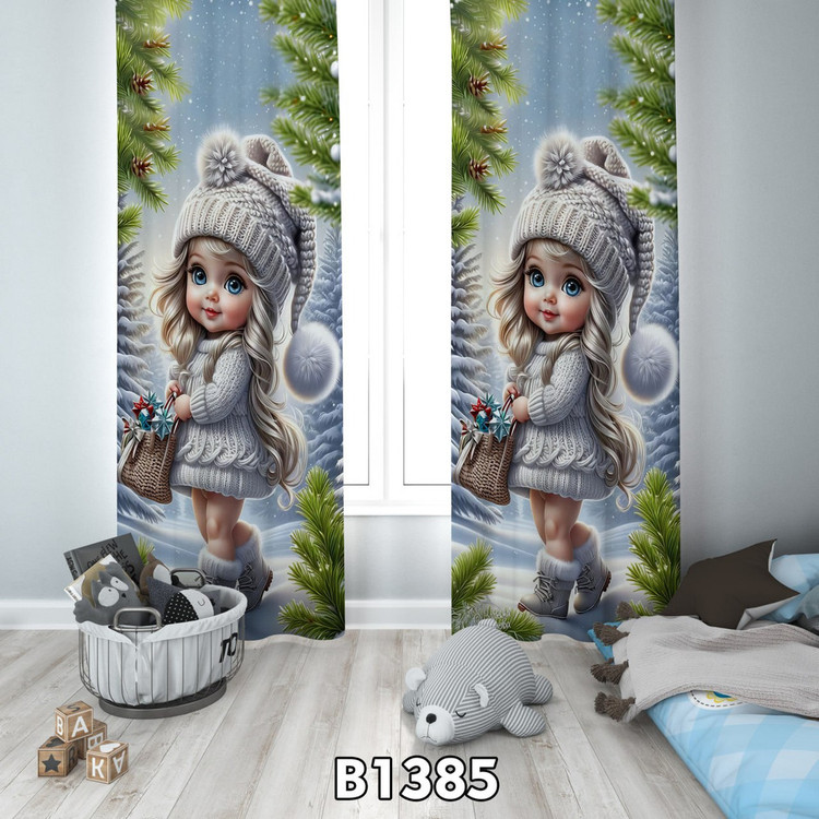 ست اتاق خواب کودک روتختی، پرده و فرشینه طرح دخترانه کد AB-1385