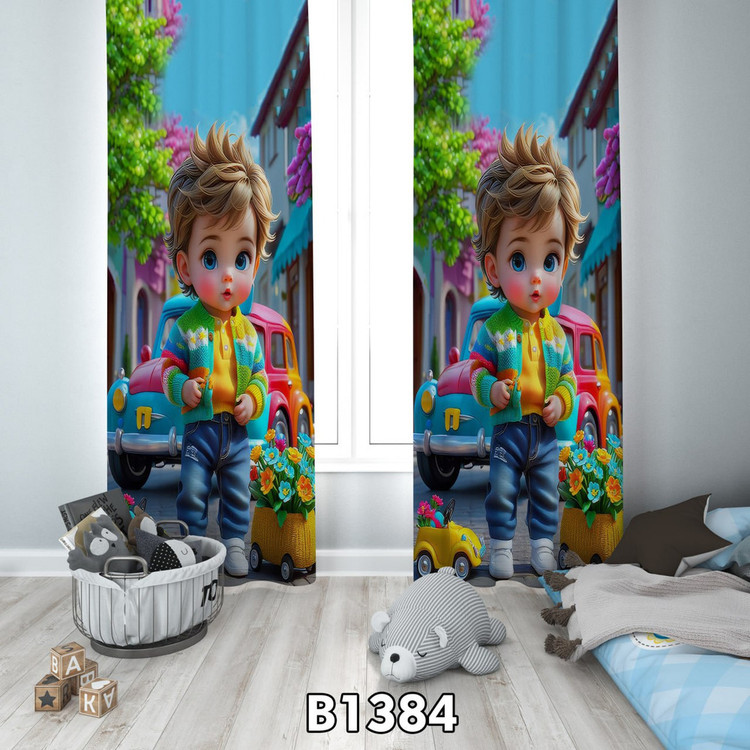 پرده اتاق کودک طرح دخترانه کد B-1384